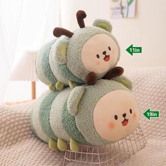11 inch KZT Small Green Cute Insect Stuffed Animal Toy Plush Pillow - Picture 6 of 6